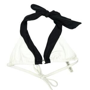 Victoria's Secret - NWOT Halter Tie Bikini Swimsuit Top Black & White / Size S